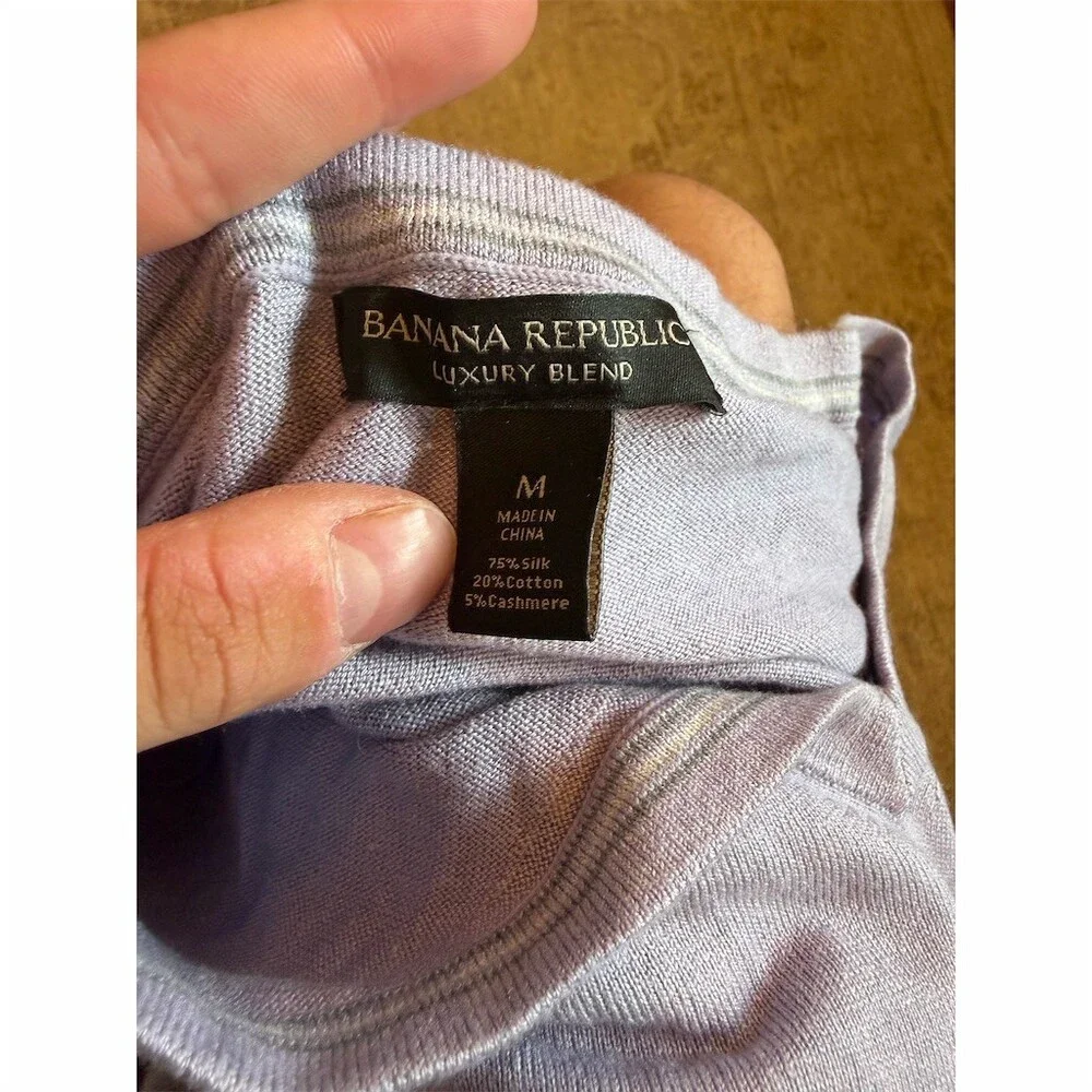 Banana Republic Sweater Men's Size M Purple V-Neck Pullover 0.1